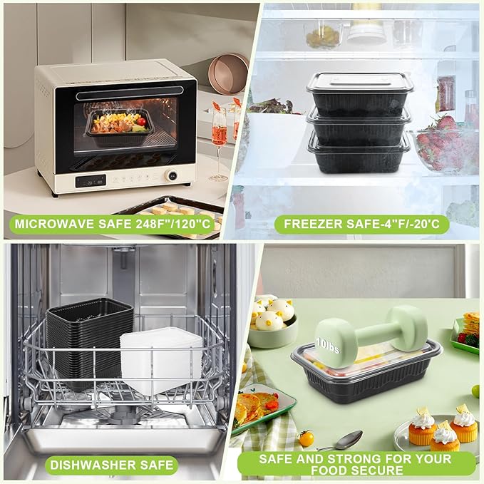 25-Pack Meal Prep Containers,22 Oz 1-Compartment to go Food Containers with Lids, Reusable Lunch Box |BPA Free|Stackable, Microwave/Dishwasher/Freezer Safe