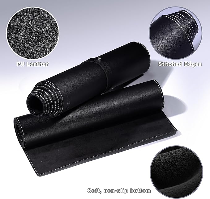 CENNBIE Console Table Leather Cover - 70.8 x 11.8 Inches Sofa Table Narrow Long Mat - TV/Media/Gaming/Center Console Table Protector Pad for Narrow Side Table, Sideboard, Entryway Table (Black)