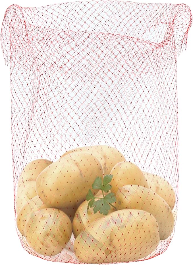 400 Pcs 22 Inch Nylon Mesh Bags, Red Plastic Produce Net with Buckles, Red Mesh Produce Bags Fruit Net Seafood Boil Bag for Onion Potato Storage