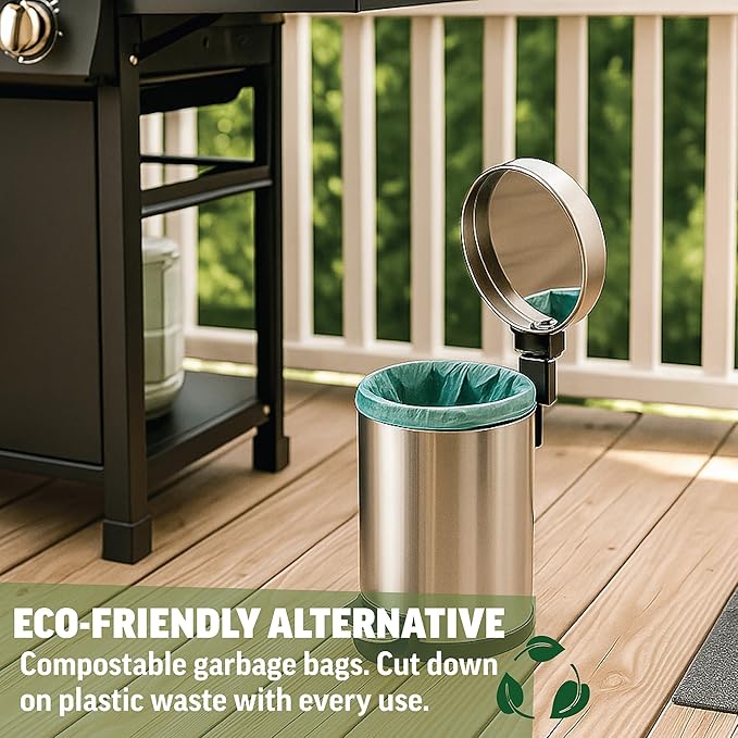 Zenlogy Compostable 1.2 Gallon Garbage Bag, Eco Friendly Small Trash Bags, Mini Biodegradable Waste Basket Bin Liners for Bathroom & Office, 125 Count