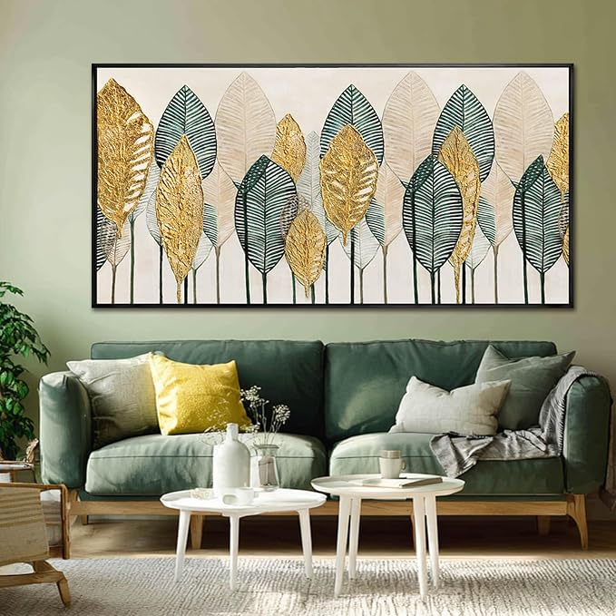 CHUDANHAO Vintage Wall Decor Gold Foil Wall Art Abstract Home Decorations Textured Artwork for Walls 24"x48" Pictures for Bedroom Office Art