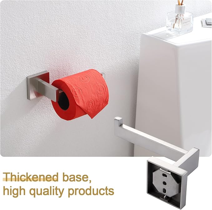 KOKOSIRI Toilet Paper Roll Holder Brushed Nickel Toilet Paper Holder Stainless Steel for Kitchen Bathroom Dispenser Wall Mounted, B2003BR
