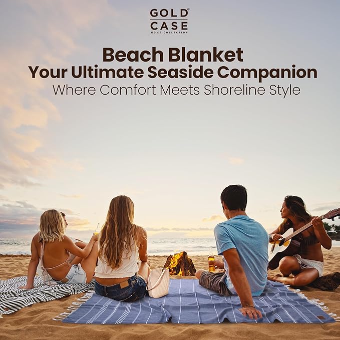 Gold CASE LYCIA Turkish Beach Towel Set of 6 – 100% Cotton Turkish Beach Towels Bulk 70 x 38'' – LYCIA Oversized, Quick Dry & Sand Free Beach Towel – Lightweight Towels Set in Tones of Yellow