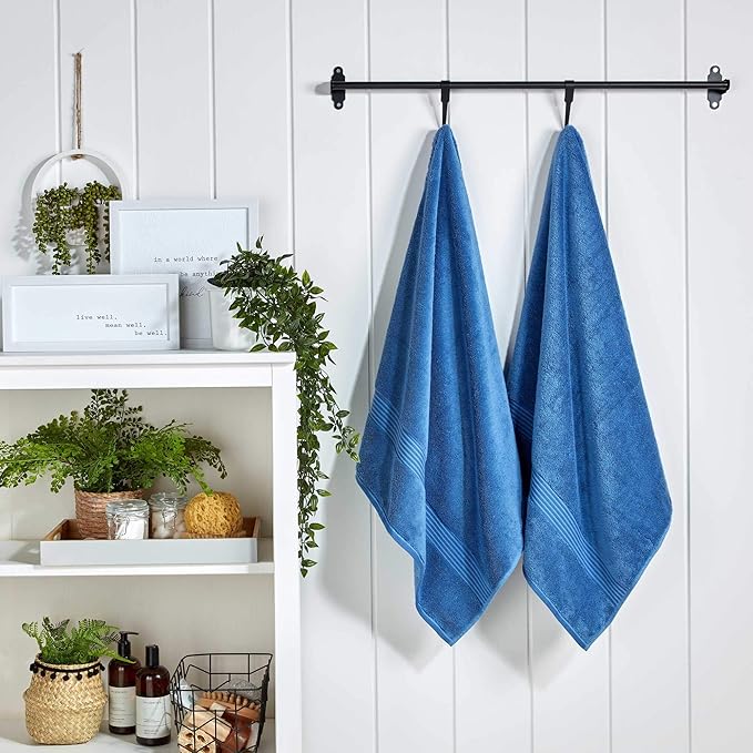 Christy Supreme Hygro 4 Piece Towel Set | Deep sea | 100% Luxury Supima Cotton | Ultra Soft | Super Absorbent | 650GSM | 2 Bath Towels 2 Hand Towels