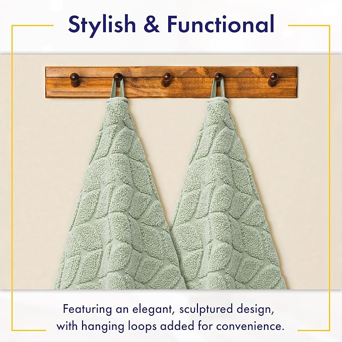 Ultra Soft & Stylish 700 GSM Luxury Bath Sheets | Pack of 2 | Extra Large 35x70 Inches | 100% Zero-Twist, Long-Staple Cotton | Remarkably Absorbent (Eucalyptus Green)