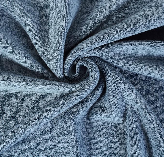 HILLFAIR 600 GSM- 40 x 80 Inches- 100% Cotton 2 Pc XXL Oversized Bath Towel Set- Soft Highly Absorbent Jumbo Bath Sheets Towels Sets- Quick Dry Oversized Bath Towel Sets for Hotel Spa Pool- Blue