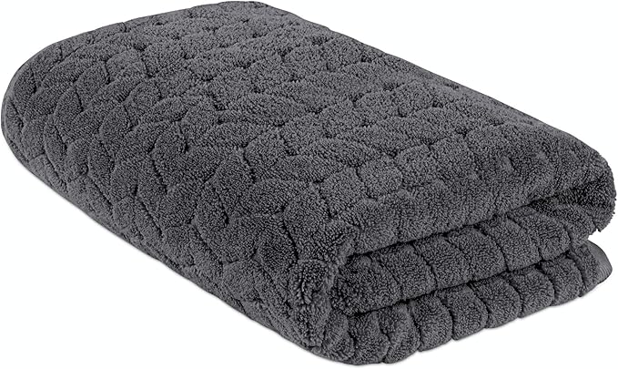 BAGNO MILANO Turkish Bath Towels, Soft Plush Jacquard Luxury Bath Towels, Quick Dry Towel Set (Grey, Bath Sheet)