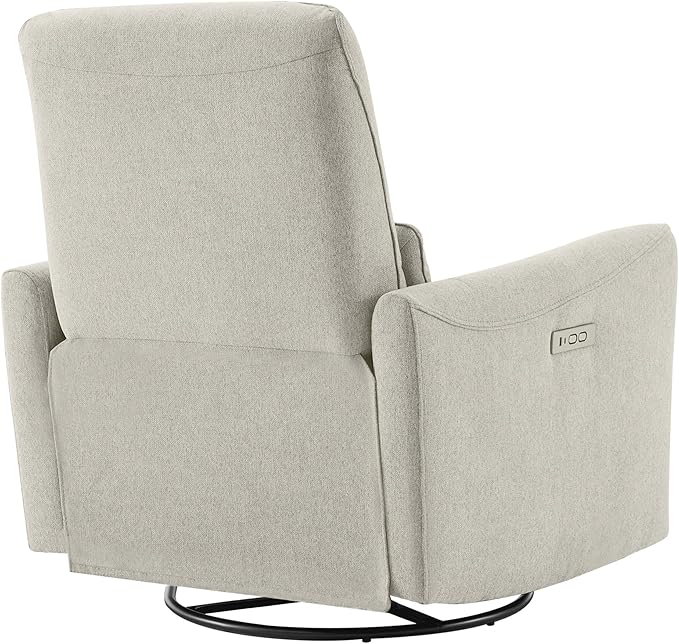 CHITA Power Recliner Chair Swivel Glider, FSC Certified Fabric Living Room Nursery Reclining Sofa Chair with Lumbar Support, Dove Grey