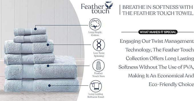 Delara Organic Cotton Luxuriously Plush Bath Towel 10 Piece Set|GOTS & Oeko-TEX Certified|Premium Hotel Quality Towels|Feather Touch Technology|650 GSM Long Staple|Soft, Quick Dry & Ultra-Absorbent