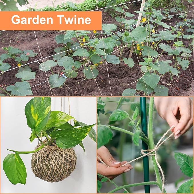 Twine String for Christmas, 3mm 820FT Jute Rope for Gift Wrapping & Handmade Arts Crafts , Burlap String for Gardening Climbing Plant, Hemp Cord for Wedding & Party Decoration