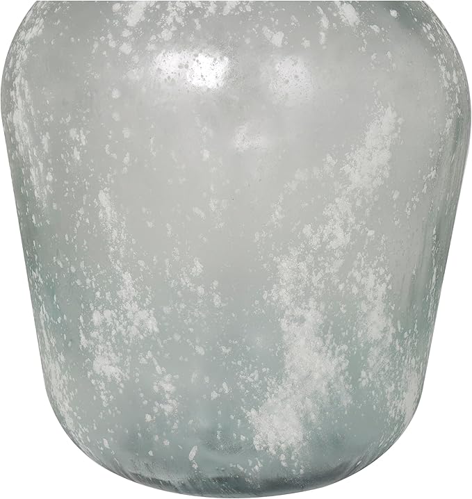 Deco 79 Recycled Glass Handmade Decorative Vase Frosted Spanish Bottle Centerpiece Vase, Flower Vase for Home Decoration 14" x 14" x 22", Clear