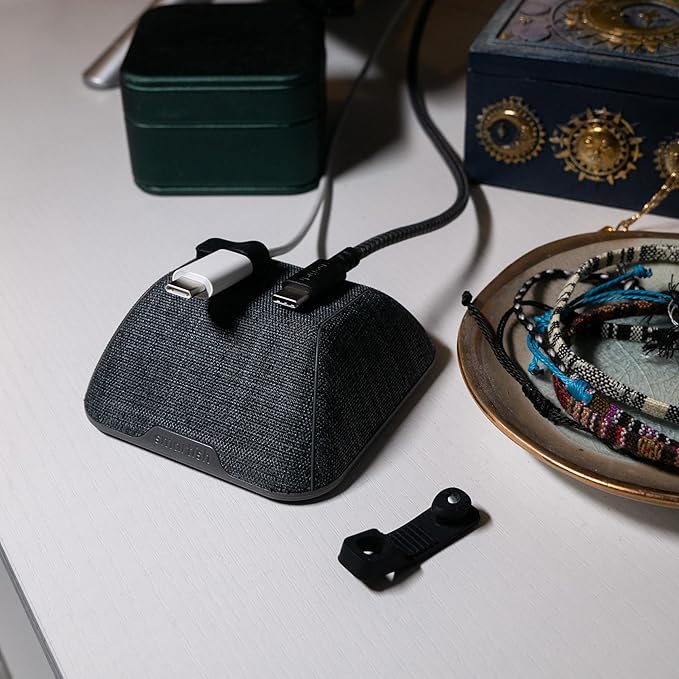 Smartish® Magnetic Cord Holder - Cable Wrangler Organizer Stocking Stuffer with Magnet Clips for Charger Management on Desktop, Nightstand for USB-C + Lightning - No 2 Pencil Gray