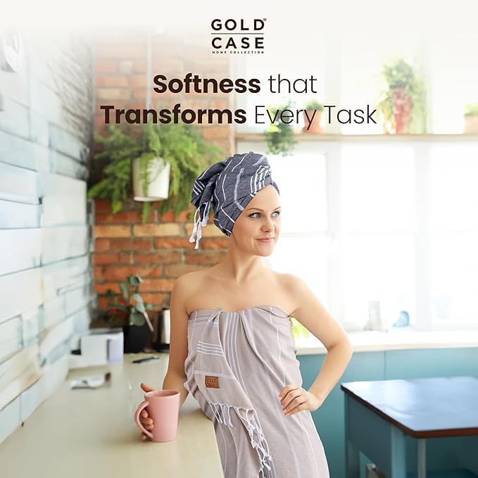 GOLD CASE HOME COLLECTION Lycia Original Turkish Hand Towels by Gold CASE-Set of 6-20x40'' 100% Cotton Decorative Bathroom & Kitchen for Hand,Face,Hair,SPA,Gym,Tea and Dishcloth,Tones of Yellow