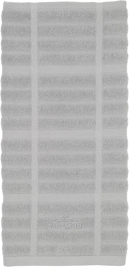 All-Clad Solid Kitchen Towel: Highly Absorbent, Super Soft Long Lasting - 100% Cotton, 17"x30" Tea Towel for Cleaning & Drying Dishes, Pans, Glassware, or Countertops, (1-Pack), Titanium Gray