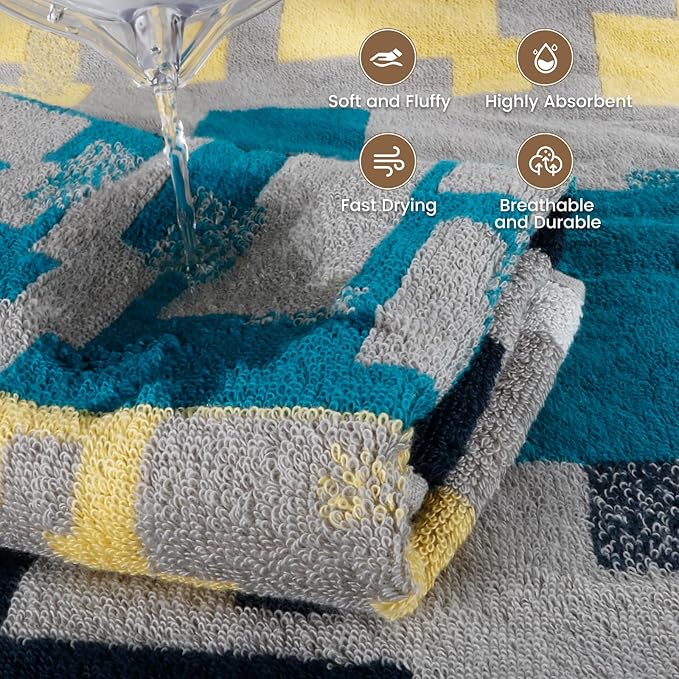 SEMAXE Bathroom Towel, 100% Cotton Bath Towel with Hanging Loop and Smart Tag, Hotel & Spa Quality Soft Absorbent Towel, Gift Box Packaging, 1 Pc Bath Towel, 55" L x 27" W