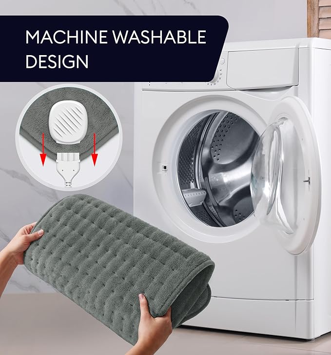 GENIANI Electric Throw - Heating Pad for Back Pain & Cramps Relief - Auto Shut Off, Machine Washable, Moist Heat Pad for Neck & Shoulder - Christmas Gift for Women, Extra Large 24 x 12 inches