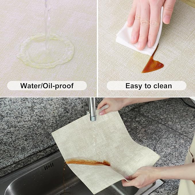 Homaxy Faux Leather Heat Resistant Placemats for Dining Table Set of 8, Waterproof Wipeable Washable PU Table Mats, Easy to Clean Anti-Slip Place Mats, 11.8" x 17", Beige