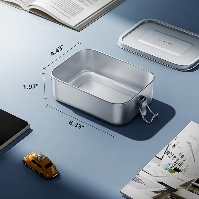 G.a HOMEFAVOR Bento Lunch Box, Stainless Steel Lunch Containers Leakproof, Metal Lunch Containers for Adults, 800 ml, Dishwasher Safe, BPA Free