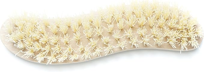 Konex Heavy Duty Scrub Brush - Old-Fashioned Wooden Design, Curved for Bathtubs, Wall and Floor Tiles - S-Shaped for Grime and Mildew Removal