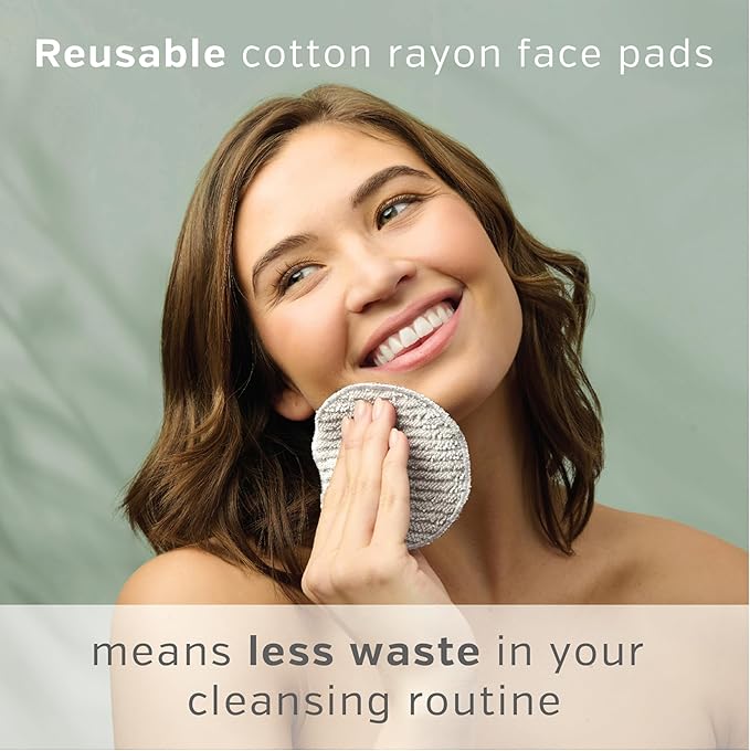 Wellbe Reusable Face Pads 7 Pc, Washable Charcoal Cotton Rounds, White