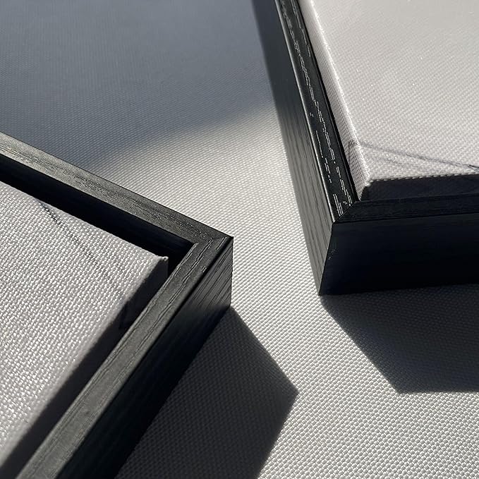 Large Framed Wall Art Decor - Abstract Black and Gray Wall Pictures Living Room Hand-Painted Dream Painting Golden Canvas Prints as Bedroom Kitchen Dining Room Cafe Home Decor 24X48 In