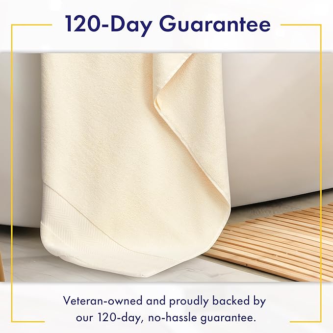 Ultra Soft & Plush Viscose from Bamboo Bath Towels - 700 GSM Luxury Bath Towels - 6 Piece Set - Super Absorbent & Quick Drying (Papyrus)