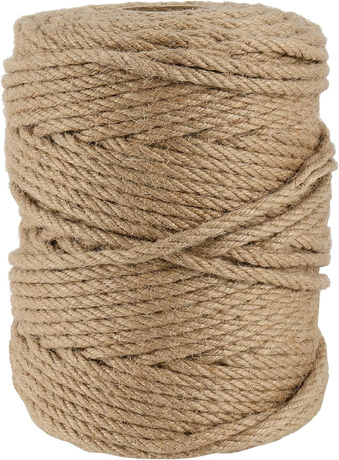 JOIKIT 5mm 492 Feet Jute Twine, Natural Braided Jute Rope, Twisted Hemp Rope for Crafts, Gardening, Bundling, Home Decoration