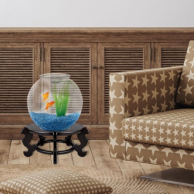 Yoiemivy 10 Inch Wooden Plant Stand Vase Stand Indoor Chinese Fishbowl Planter Stands for Display Oriental Style Indoor Plant Pot Pedestal Stand (10 Inch)