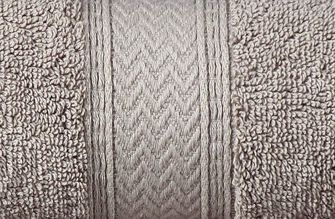 Hillfair Premium 600 GSM Cotton Bath Towel Set - 6 Piece, Machine Washable, Super Soft & Absorbent: 2 Bath, 2 Hand, 2 Washcloth - Stone Color