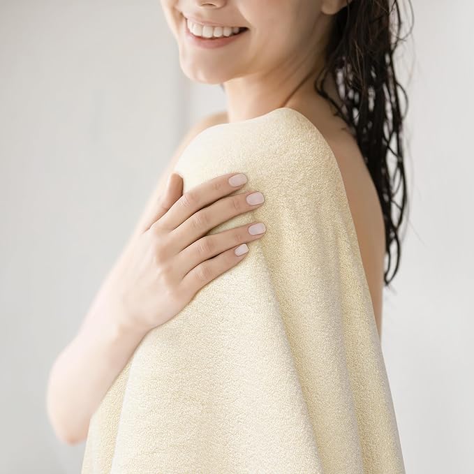 Ultra Soft & Plush Viscose from Bamboo Bath Towels - 700 GSM Luxury Bath Towels - 6 Piece Set - Super Absorbent & Quick Drying (Papyrus)