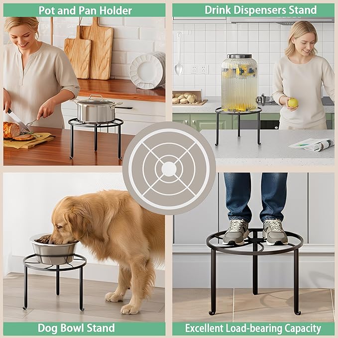 5 Pack Metal Plant Stand Indoor Outdoor Anti-Rust Iron Flower Pot Stand Holder, Round Black Display Rack Flower Stand Plant Holders for Living Room,Balcony,Garden