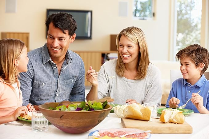 Extra Large Wooden Salad Bowl 15" with Serving Utensils | Oversized Mango Wood Salad Bowl for Big Family Meals | Large Wood Serving Bowl for Salad, Pasta, Popcorn | Handcrafted Wooden Salad Set