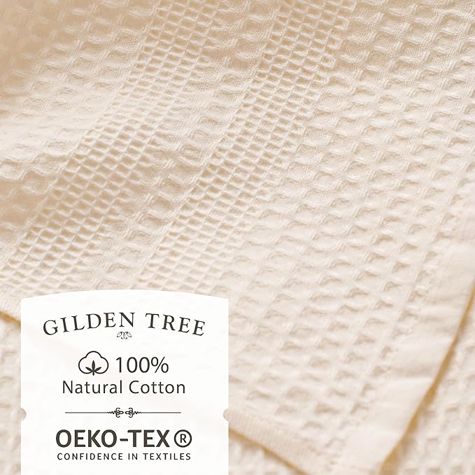 GILDEN TREE Waffle Bath Sheet Large Bath Towels Quick Dry Thin Body Towels, 40x80 Oversized Bath Towels for Adults, Classic Style (Cream)