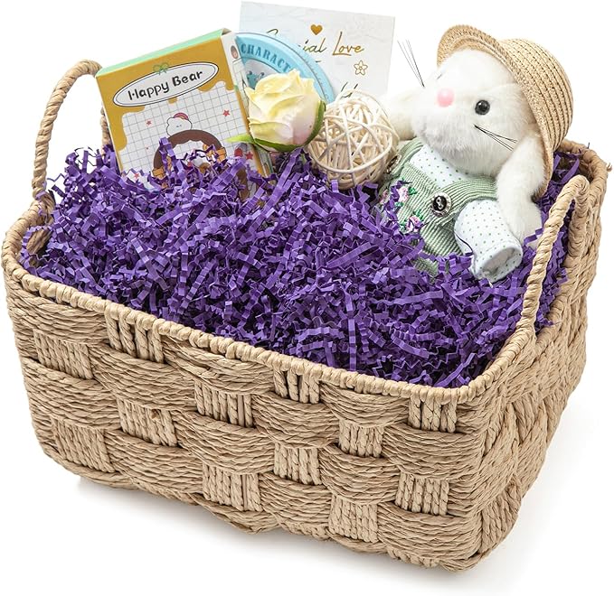 Mefleet 2 LB Crinkle Cut Paper Shred Filler Purple Crinkle Shredded Paper for Gift Box - Gift Basket Bag Filler - Grass Cushion Stuffing for Christmas Holiday Packaging Wrapping