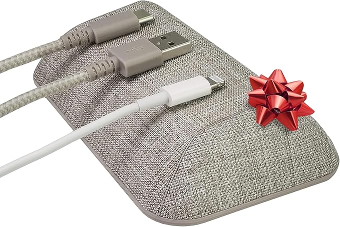 Smartish® Magnetic Cord Holder - Bigger Cable Wrangler Stocking Stuffer Organizer with Magnet Clips for Charger Management on Desktop, Nightstand - Holds 6+ Cables - Lightly Toasted Beige