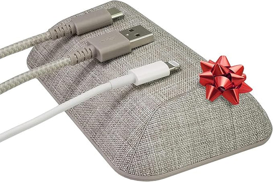 Smartish® Magnetic Cord Holder - Bigger Cable Wrangler Stocking Stuffer Organizer with Magnet Clips for Charger Management on Desktop, Nightstand - Holds 6+ Cables - Lightly Toasted Beige