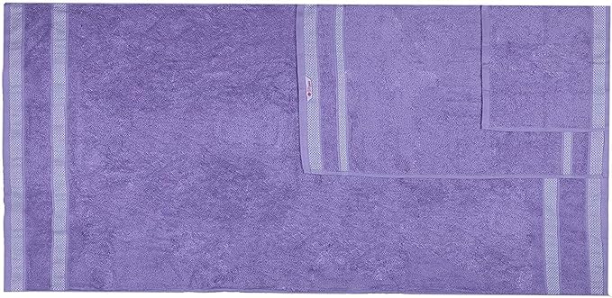 CASA COPENHAGEN Solitaire 6 Pieces Towel Set- Purple Rose, 600 GSM 2 Bath Towel 2 Hand Towel 2 Washcloth, Designed in Denmark Made of Soft Egyptian Cotton for Bathroom, Kitchen & Shower