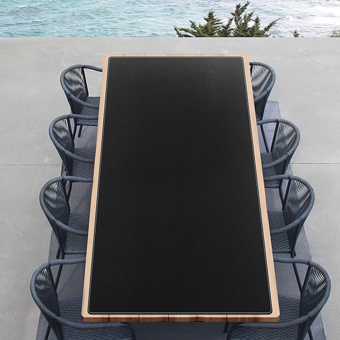 CENNBIE MAX220 86.6" x 39.4" Leather Desk Mat Protector, Extra Large Leather Desk Pad for Full Desk - XXXXXL Super Large Mouse Pad (Black)