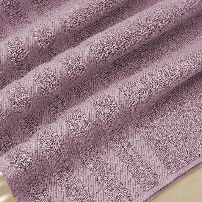 Hearth & Harbor Bath Towels for Bathroom - 100% Ring Spun Cotton Luxury Bathroom Towels - Soft & Highly Absorbent Bath Towels Set, 6 Piece Set, Dusty Purple