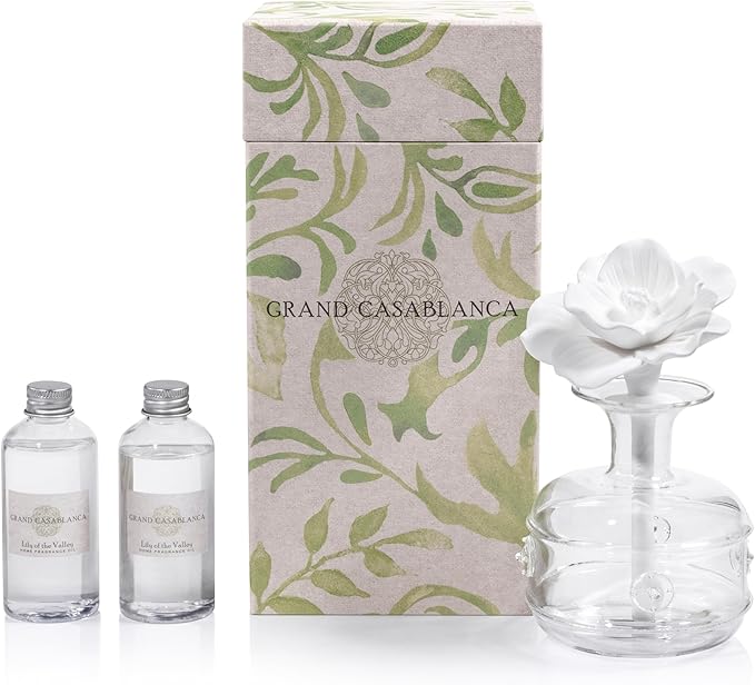 Zodax Grand Casablanca Porcelain Oil Diffuser - 6.76 oz -Lily of the Valley