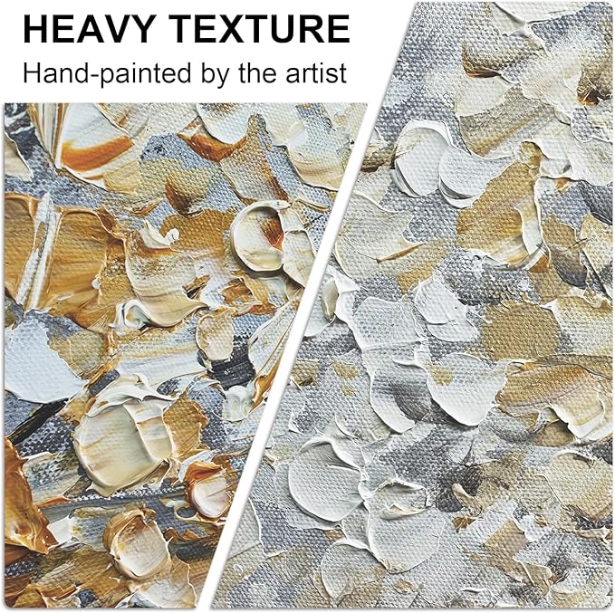 White Tree of Life Canvas Wall Art, Modern Abstract Textured Painting, Large Framed Panoramic Landscape Artwork for Living Room, Bedroom, Office, Home Decor 48"x24"