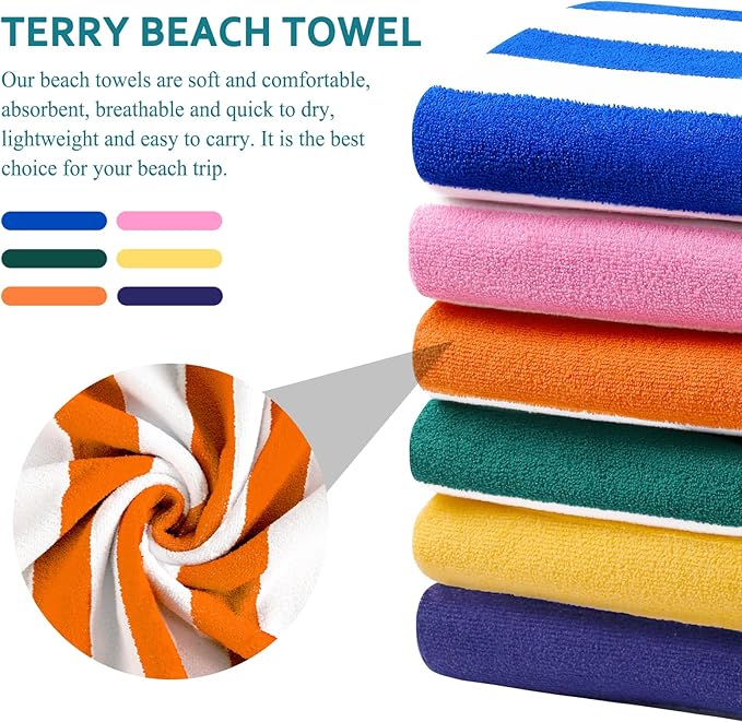 4 Packs Extra Large Bath Towels Striped Beach Towel Set Bathroom Sheets Bulk Oversized Soft Fluffy XL Big Absorbent Microfiber Blanket Turkish Hotel Shower Pool Hot Tub Toallas Baño Grandes Orange