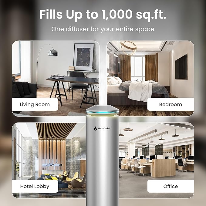 MajesticMist WiFi - Aluminum Waterless Essential Oil Diffuser with App Control, Scent Diffusers for Home, Room & Hotel, Quiet Aroma Diffuser 4oz, USB-C Powered with LED Display, 1000sq.ft