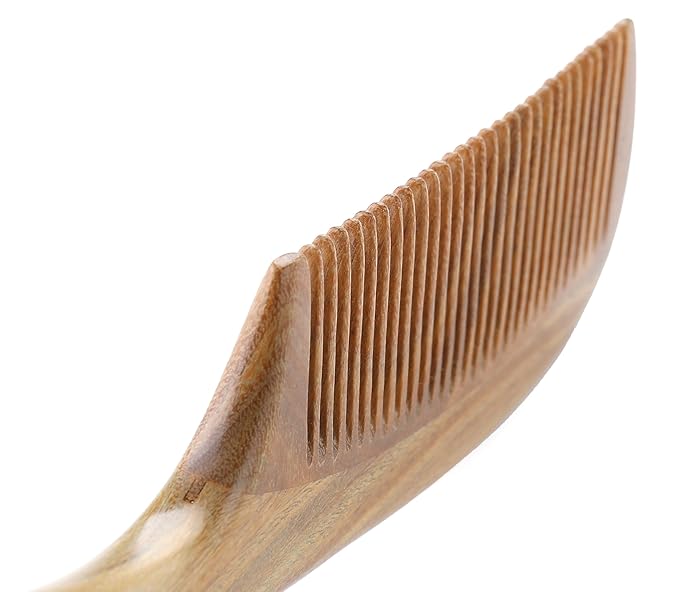 Onedor Handmade Sandalwood Hair Combs Set - Anti-Static Scented Wooden Wide Tooth and Fine Tooth Combs for Natural Hair Detangling