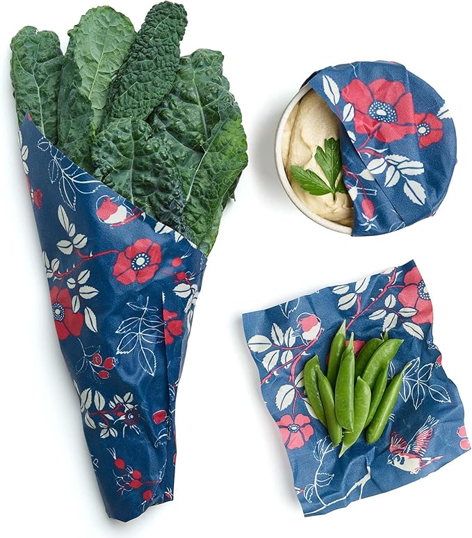 Bee's Wrap Beeswax Wraps for Food - Cut to Size 14x52" Wax Paper Roll - Made in USA Reusable Waxed Paper & Bowl Covers - Organic & Eco-Friendly Alternative to Aluminum Foil & Plastic Wrap, Botanical