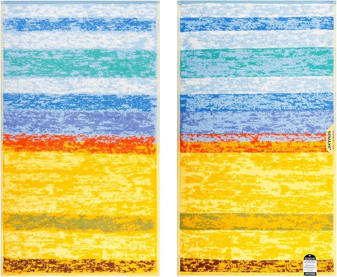 SEMAXE Luxury Bath Towel for Bathroom, 100% Cotton Towel with Hanging Loop, Soft & Absorbent, Gift Box Packaging, 55" L x 27" W,Colorful Towel Wheat Field