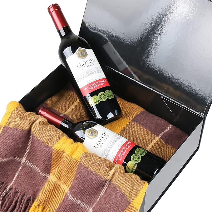 Aimyoo 5 Pack Black Collapsible Gift Box with Magnetic Closure Lids & Rope for Easy Opening 13.8x9x4.3, Bridesmaid Groomsman Proposal Boxes, Rectangle Storage Present Boxes