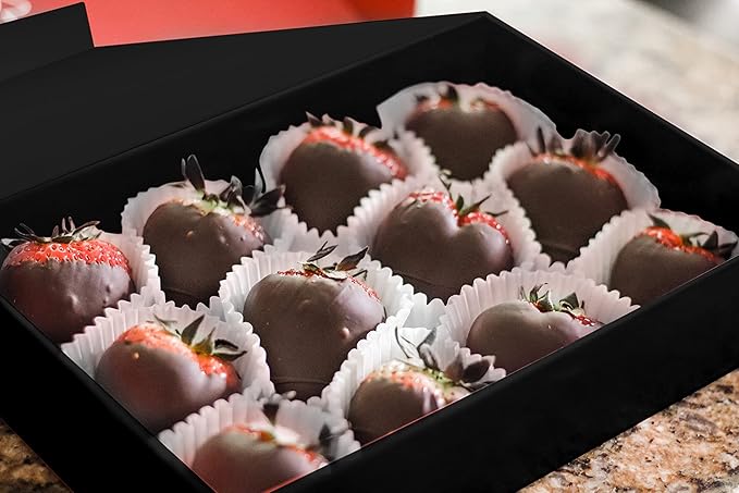 Purple Q Crafts 10 Pack Black Hard Gift Box with Magnetic Closure Lid 7" x 5" x 1.6" Rectangle Boxes For Gifts With Glossy Finish (Black, 10 Boxes)