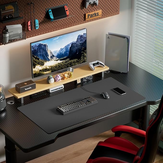 Aothia Leather Desk Pad Protector, Office Desk Mat, Large Mouse Pad, Laptop Desk Pad, Non-Slip PU Leather Desk Blotter, Waterproof Desk Writing Pad for Office and Home (Gray, 47" x 24")