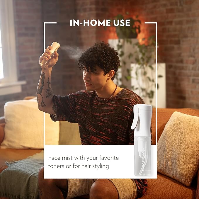 FLAIROSOL MyStyle, Spray Bottle for Hair - Small Travel Spray Bottle, Ultra Fine Continuous Water Mist for Face, Hairstyling, Salon, Cleaning, Beauty, Toners, Hydration & Makeup, 3.04oz / 90ml, White